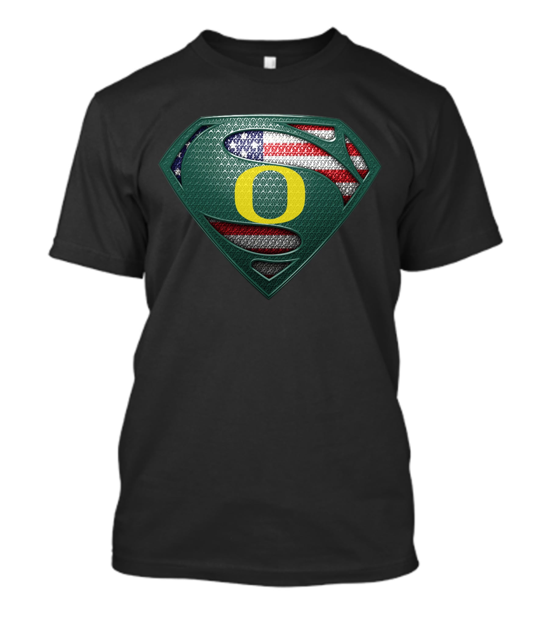 Oregon Ducks Superman Logo American Flag T-Shirt
