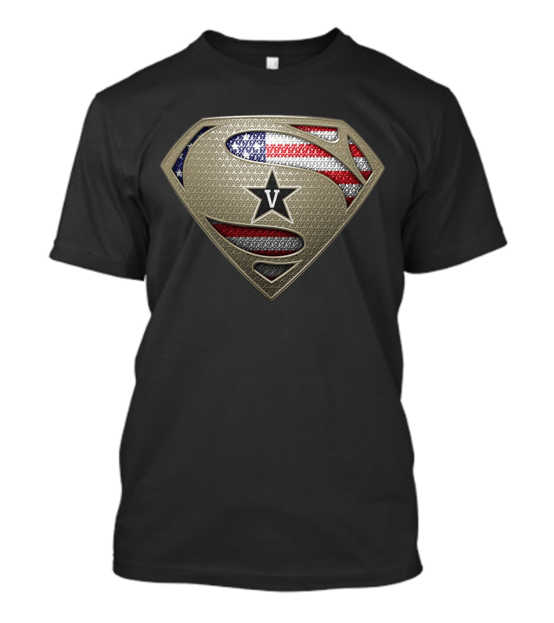 Vanderbilt Commodores American Flag Superman T-Shirt