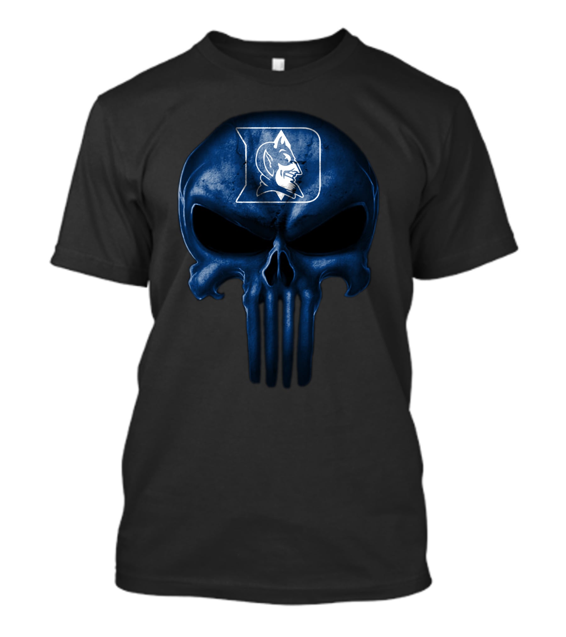 Duke Blue Devils Skull Punisher Style T-Shirt