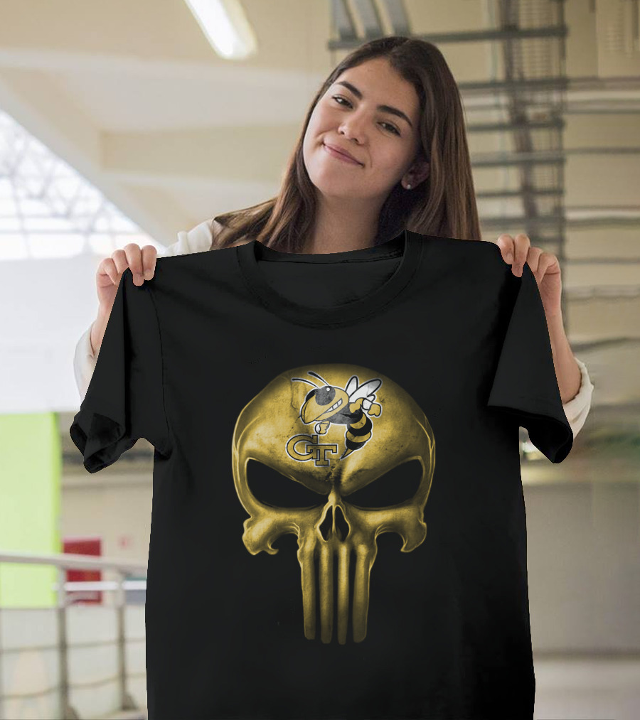 Georgia Tech Yellow Jackets Skull Gt T-Shirt