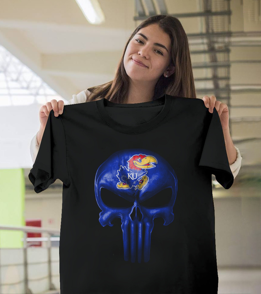 Kansas Jayhawks Skull Ku T-Shirt