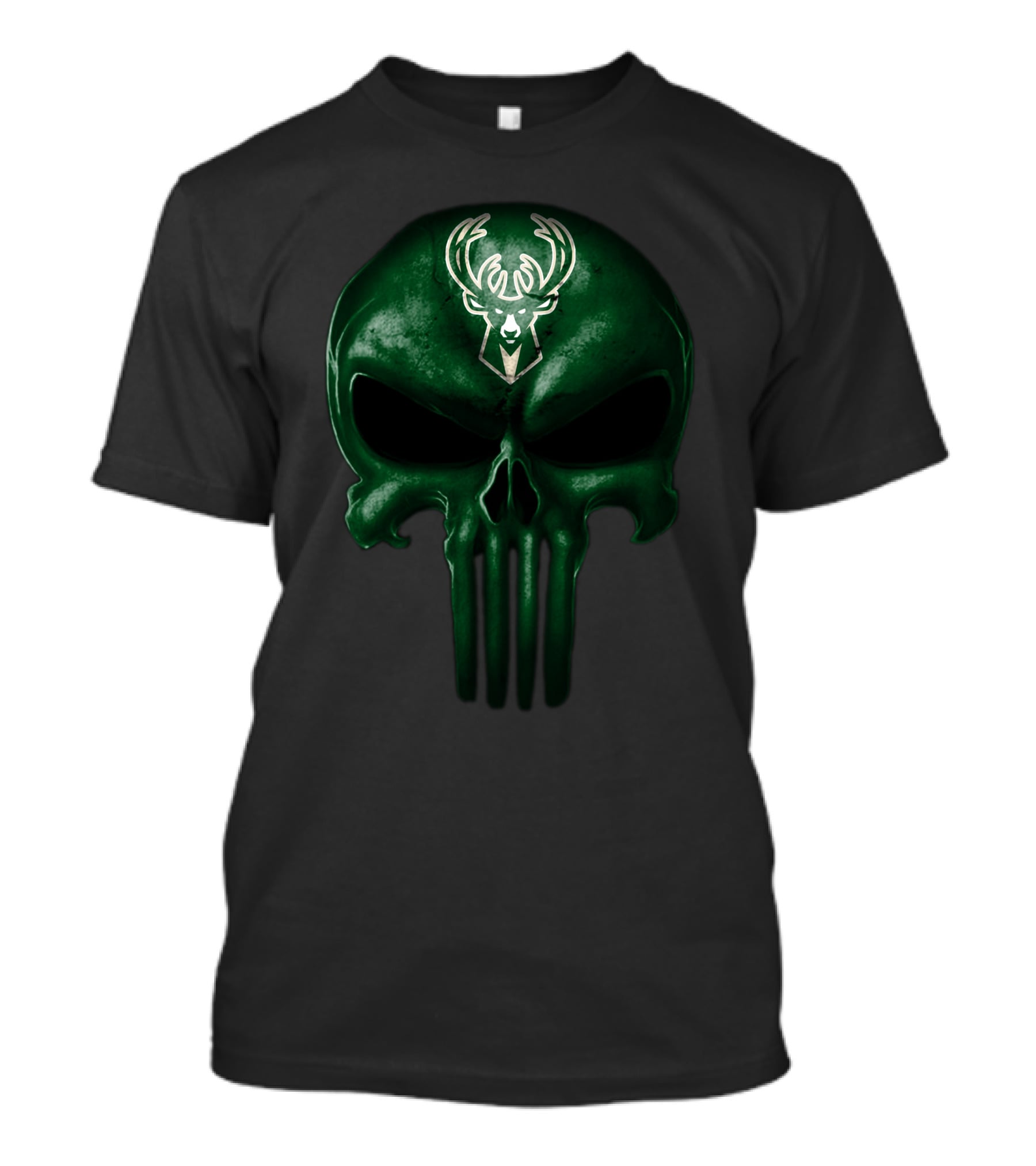 Milwaukee Bucks Skull Symbol With Team T-Shirt