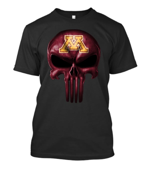 Minnesota Golden Gophers M Logo Skull T-Shirt