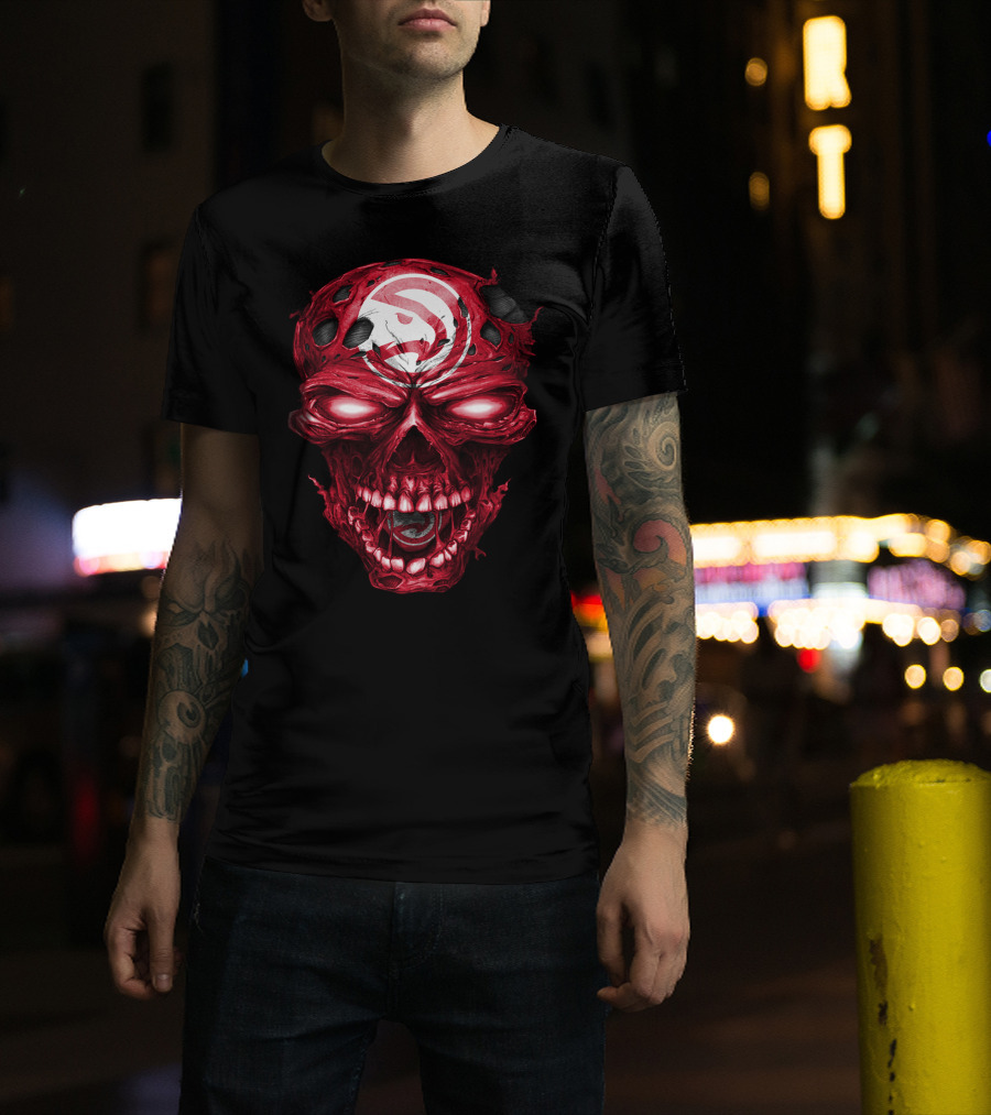 Atlanta Hawks Red Skull T-Shirt