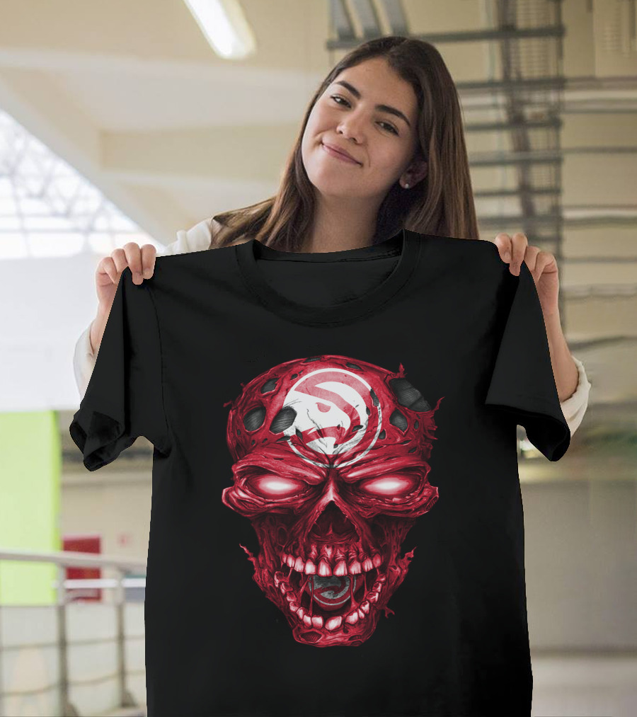 Atlanta Hawks Red Skull T-Shirt
