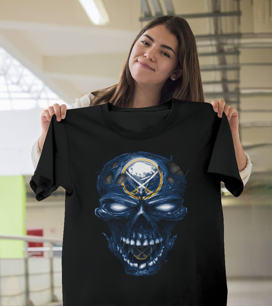 Buffalo Sabres Skull Dark Grim T-Shirt