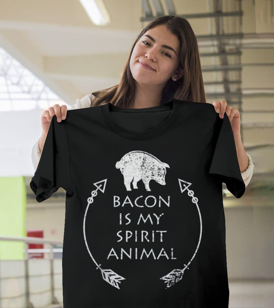 Bacon Is My Spirit Animal Pig with Arrows T-Shirt