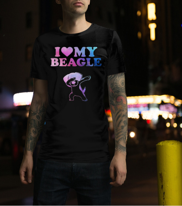 I Love My Beagle Dabbing Puppy T-Shirt