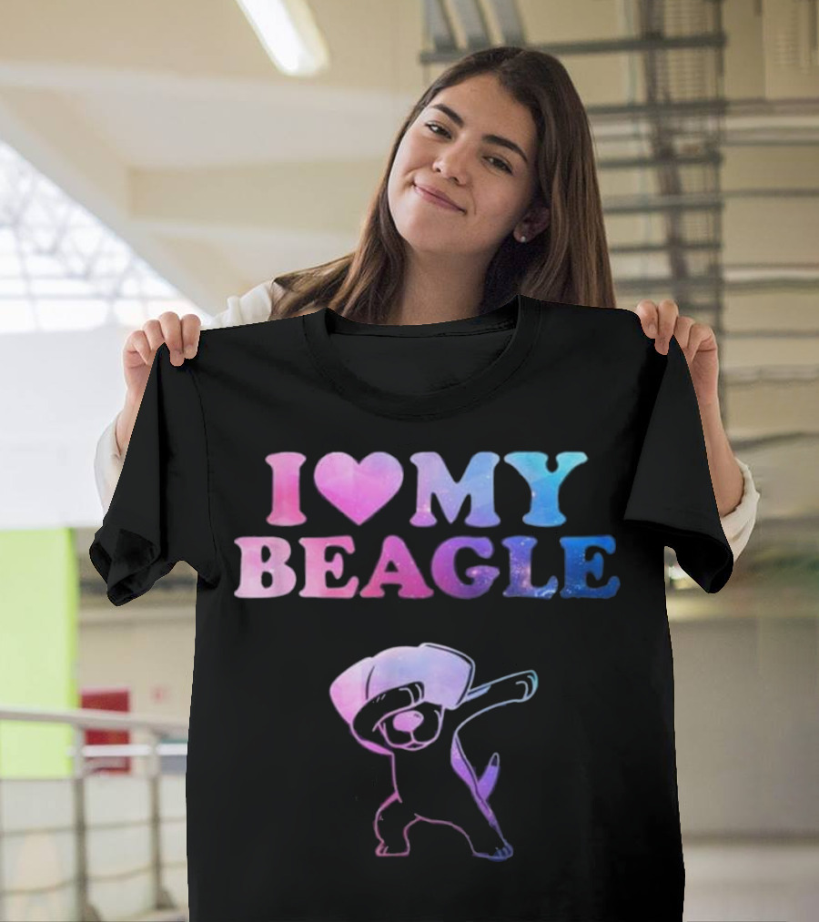 I Love My Beagle Dabbing Puppy T-Shirt