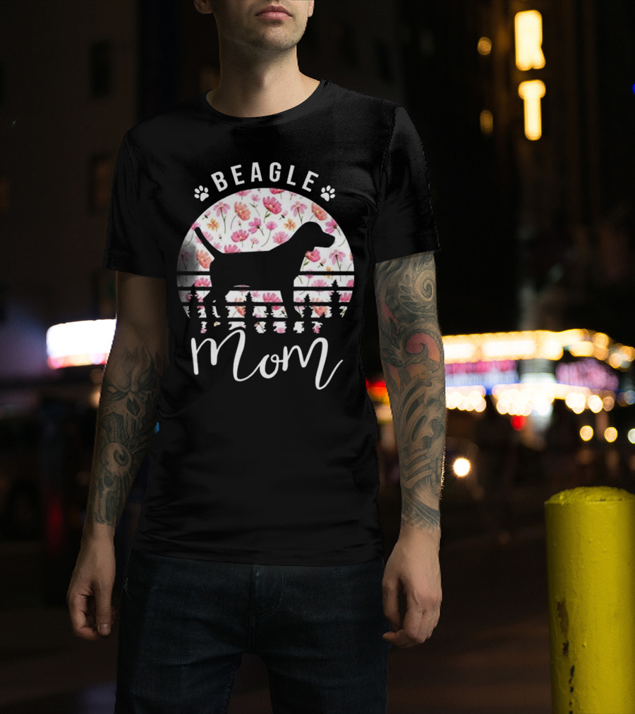 Beagle Mom Floral Mother's Day T-Shirt