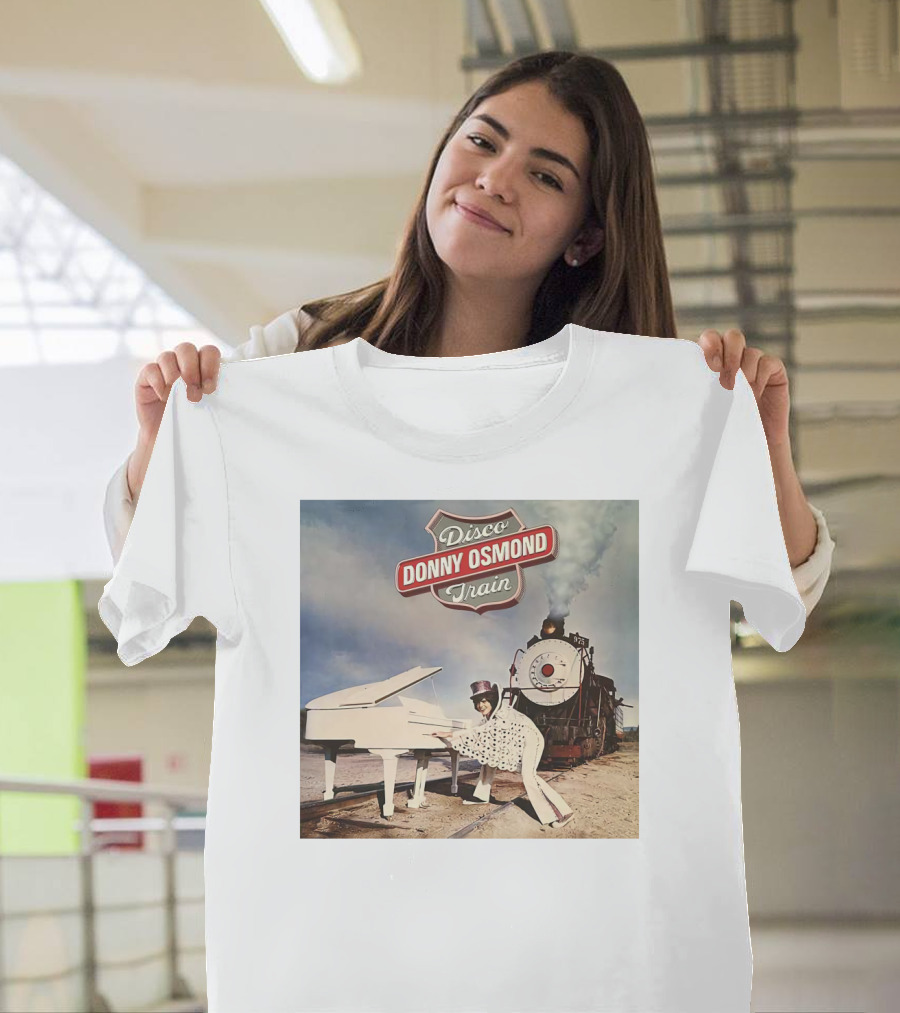 Donny Osmond Disco Train Piano and Steam Engine Scene T-Shirt