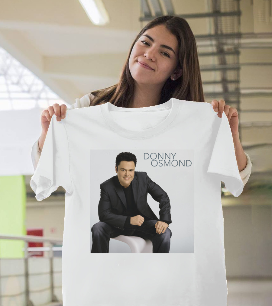 DONNY OSMOND Sitting in Black Suit T-Shirt