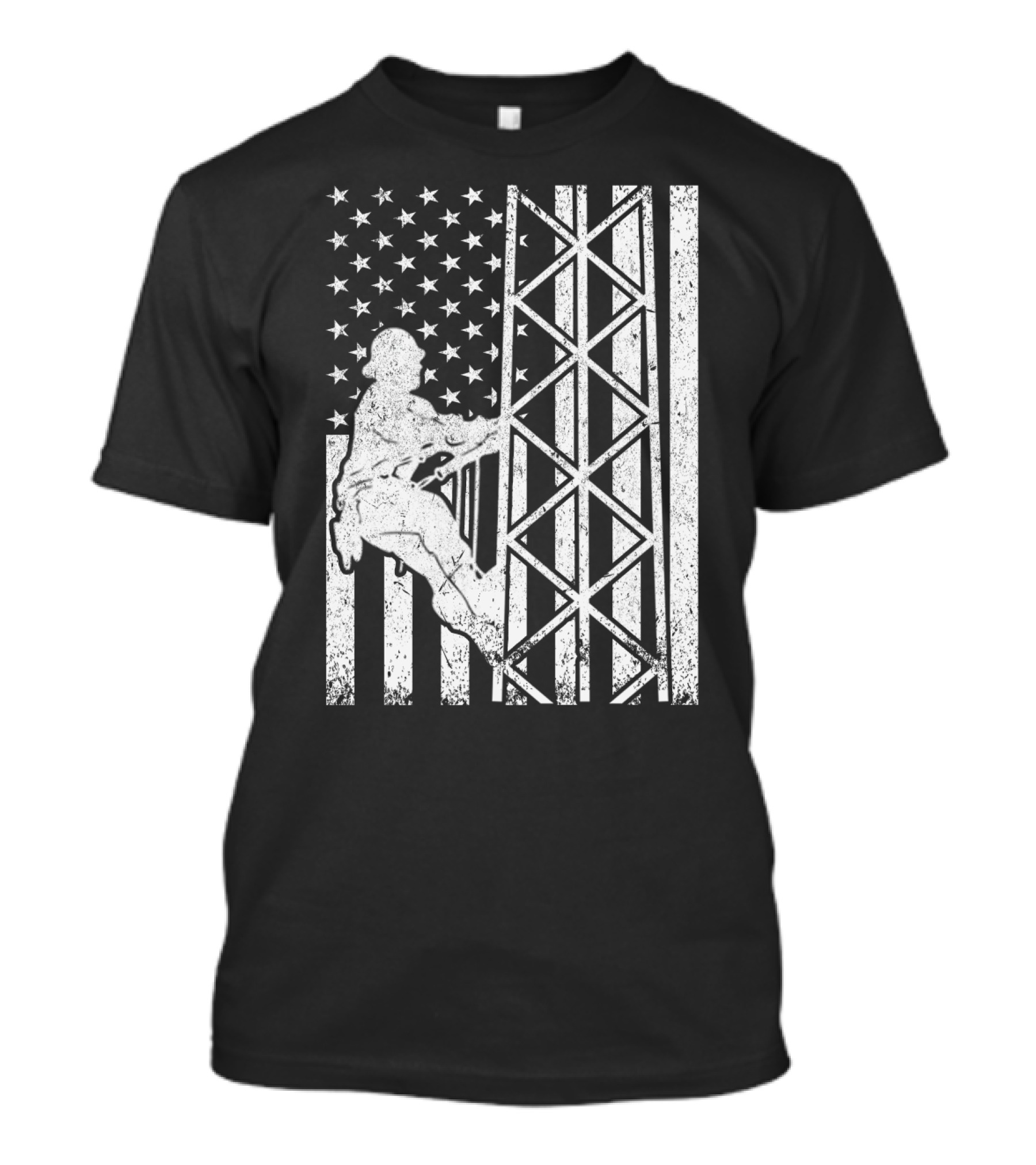 American Flag Tower Climbing T-Shirt