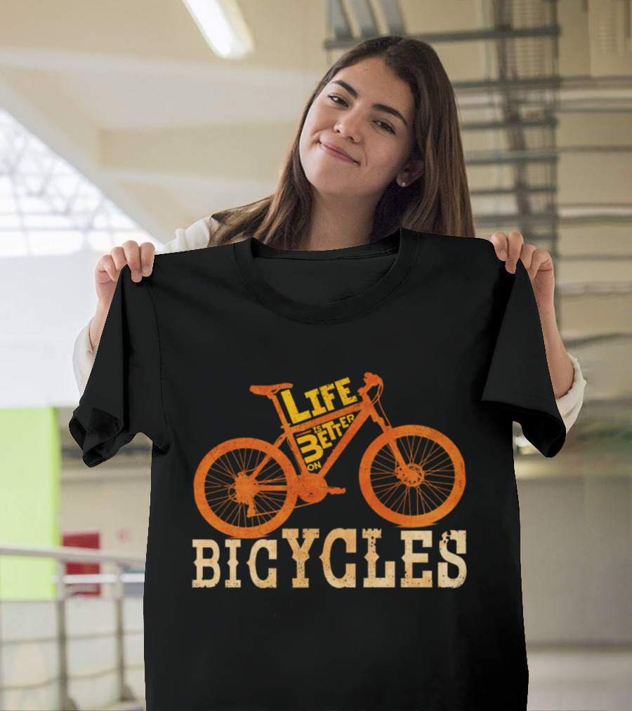Life Is Better on Bicycles Vintage Cycling T-Shirt