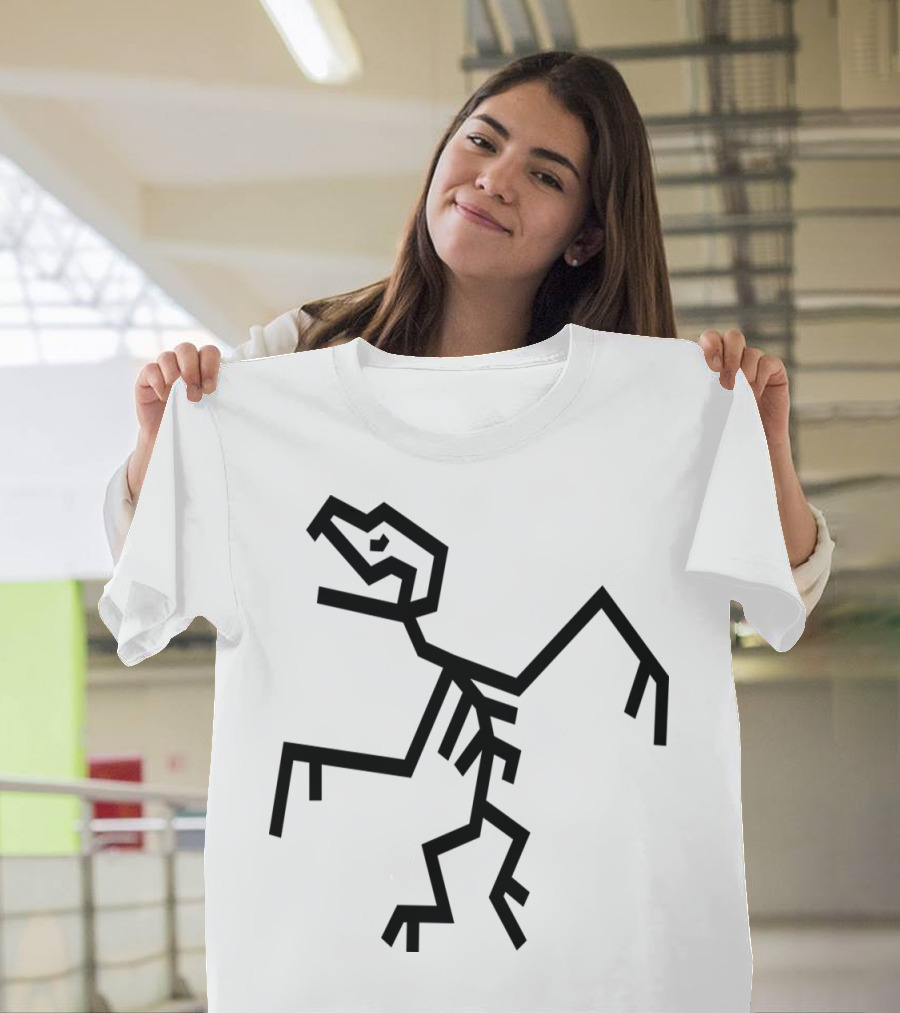 Pterodactyl Fossil Skeleton Flying Dinosaur Outline T-Shirt