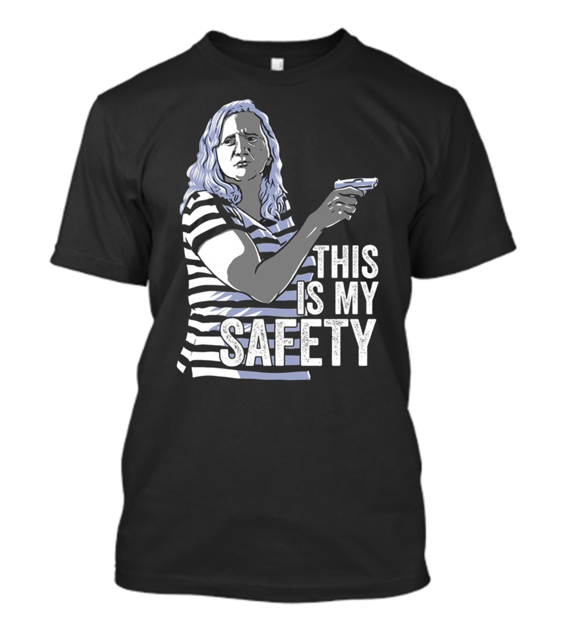 This Is My Safety Women's Striped Gun T-Shirt