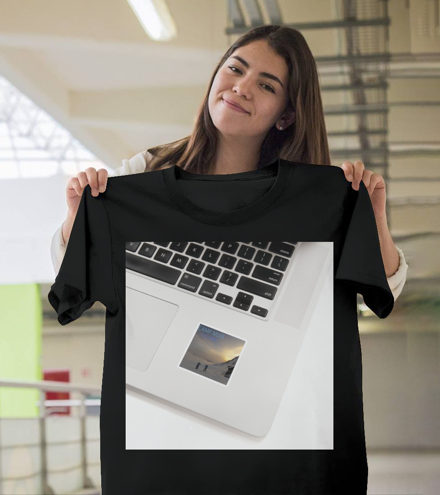 Camp Muir Snowy Mountain Sunset with Hikers T-Shirt