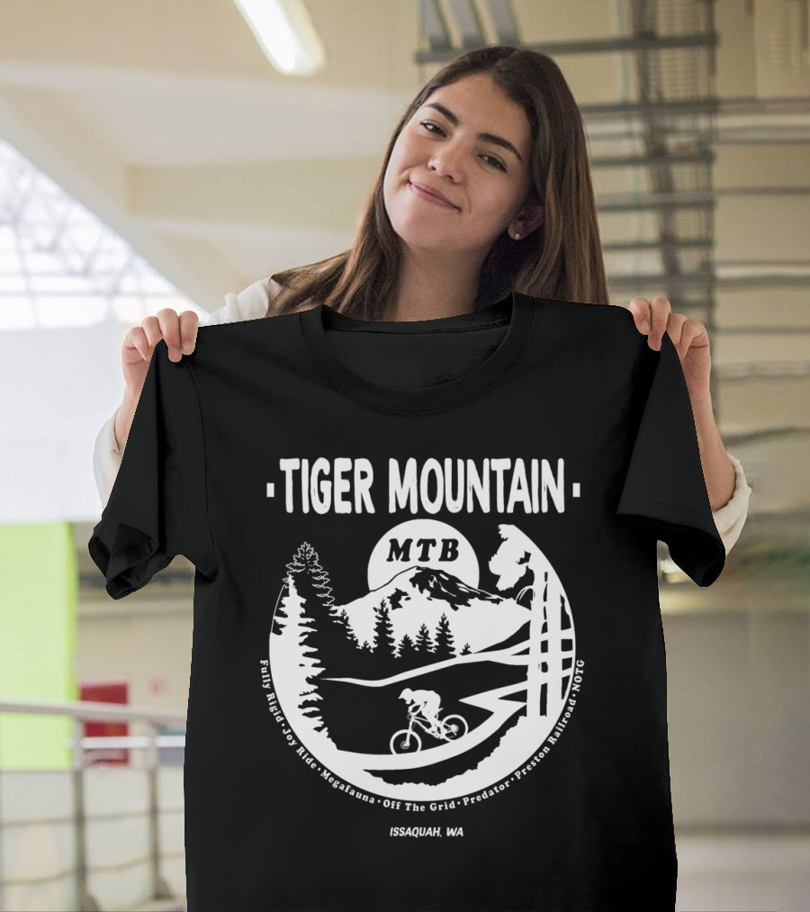 Tiger Mountain MTB Fully Rigid Joy Ride Megafauna Off The Grid Predator Issaquah WA T-Shirt