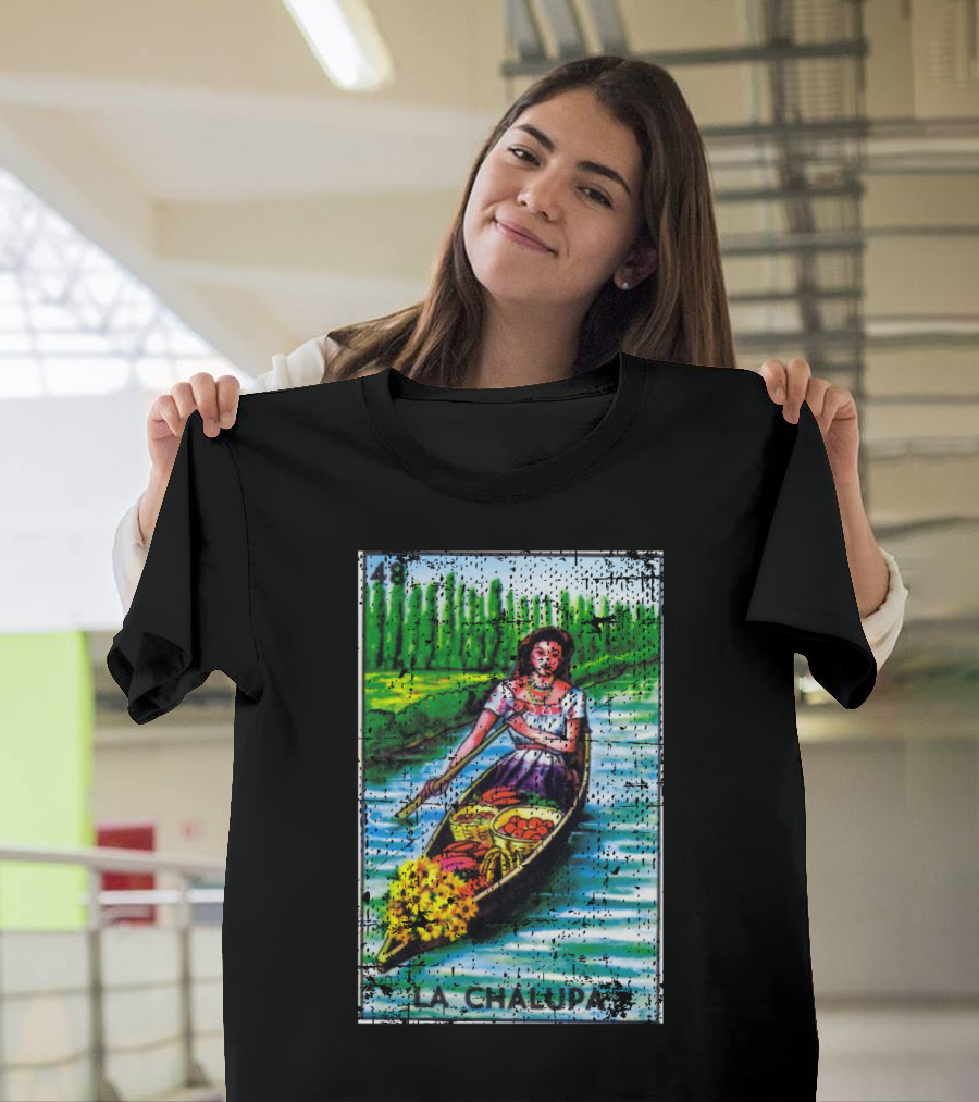 La Chalupa Card 48 Mexican Loteria Bingo Vintage T-Shirt