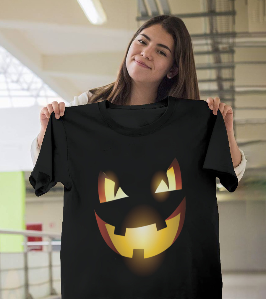 Savage Pumpkin Jack-O'-Lantern Face T-Shirt