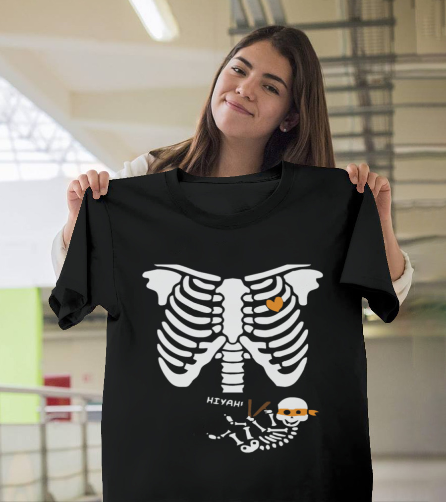 Pregnant Skeleton Baby Costume Halloween Maternity HIYAH Skeleton Baby Ninja T-Shirt