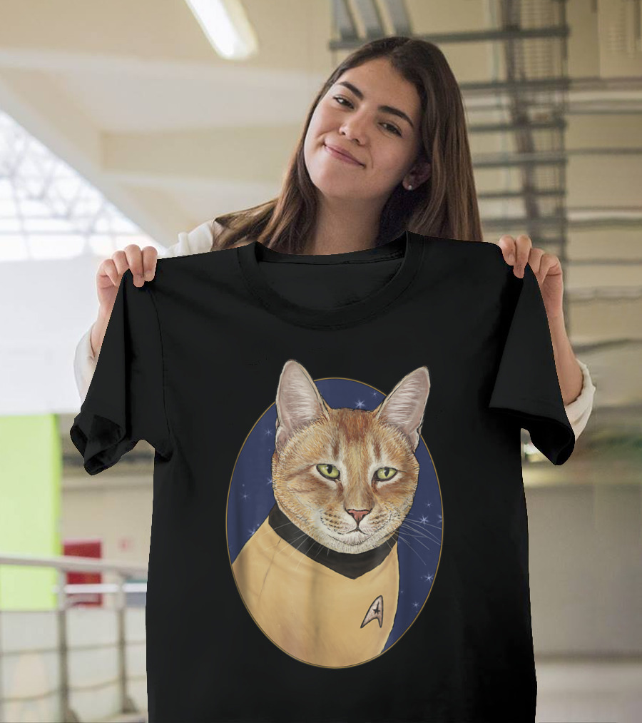 Cat Captain Kirk Starfleet Uniform Star Trek T-Shirt