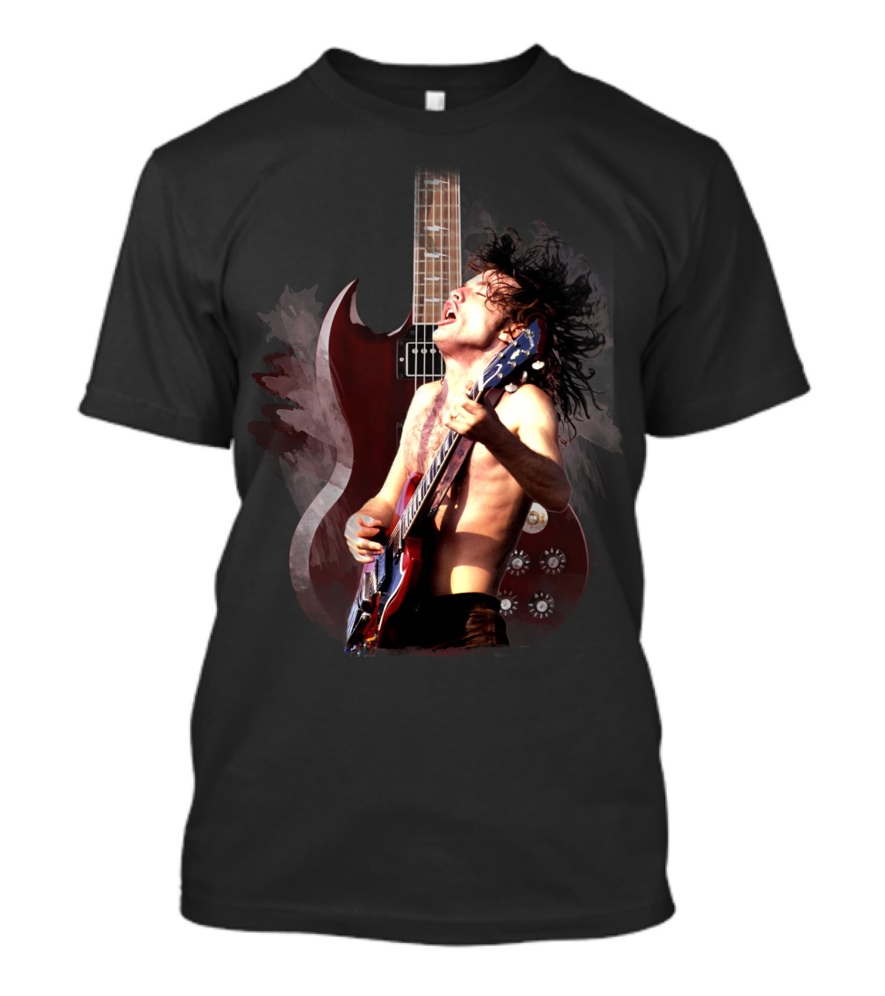 Rock Guitarist With Electric Guitar And Dynamic Performance T-Shirt