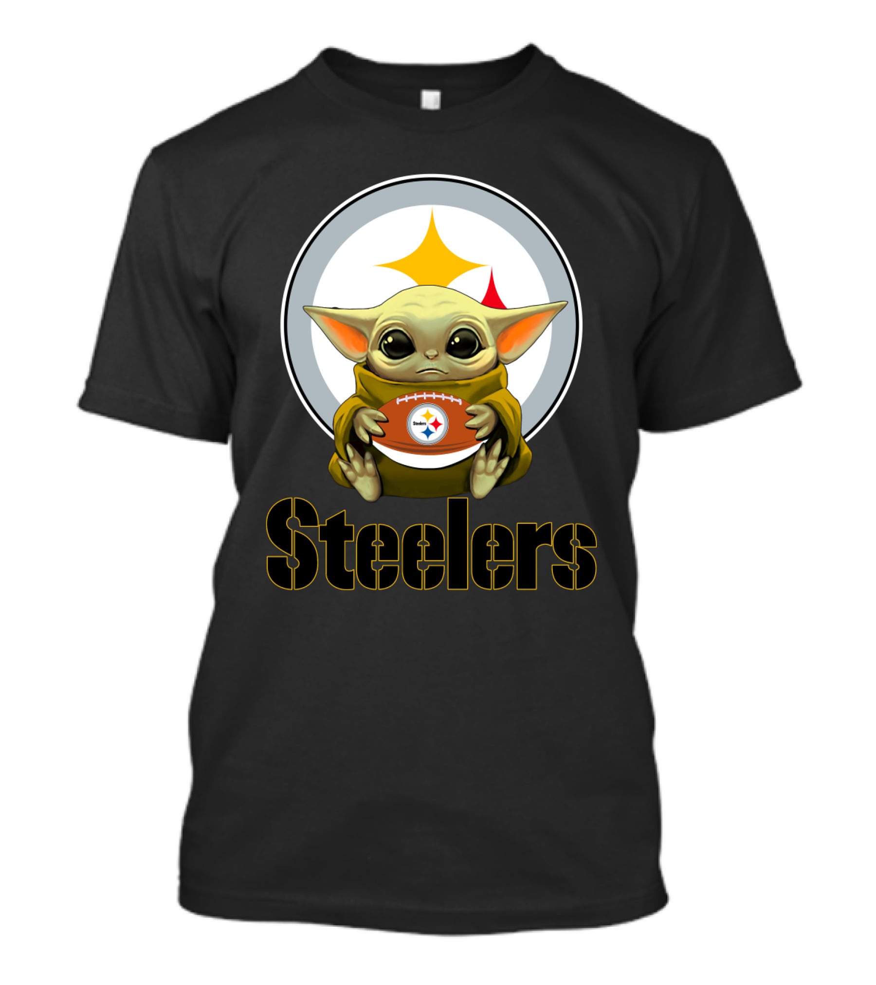 Steelers Baby Yoda Football Fan T-Shirt