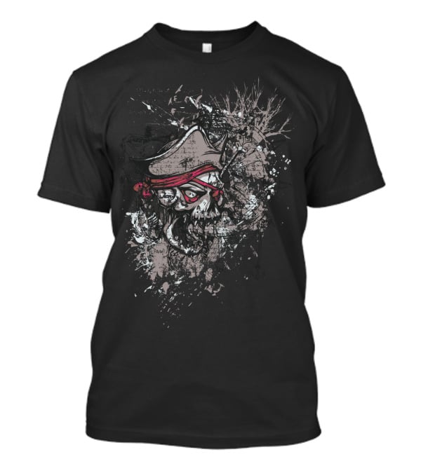 THE Zombie Pirate Skull Splatter T-Shirt