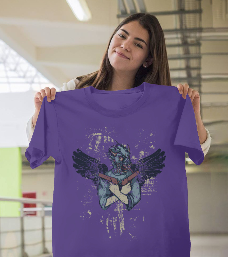THE CHIM Winged Creature with Shielded Arms T-Shirt
