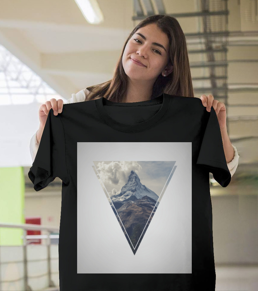 Mountain Lover Matterhorn Peak Inside Geometric Triangle T-Shirt