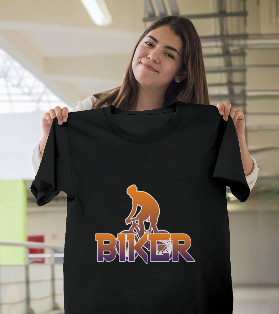 Biker Silhouette on Mountain Bike T-Shirt