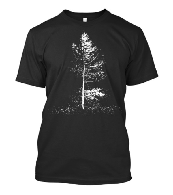 Aspen Solitude: Minimalist Monochrome Tree T-Shirt