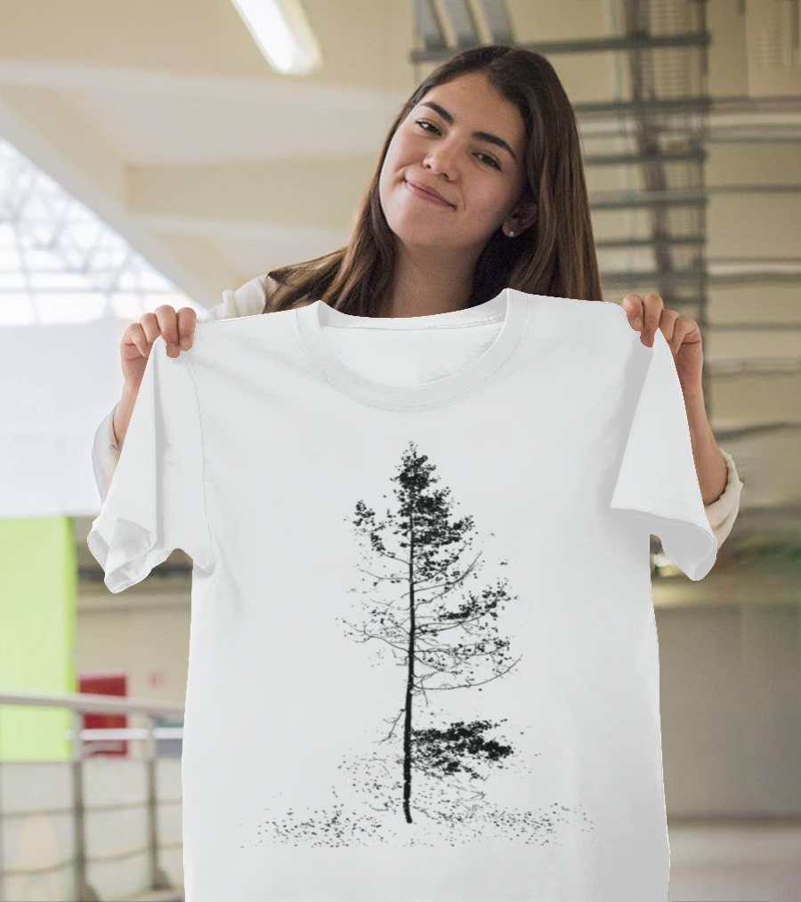 Aspen Tree Solitude Monochromatic Silhouette Minimalist T-Shirt