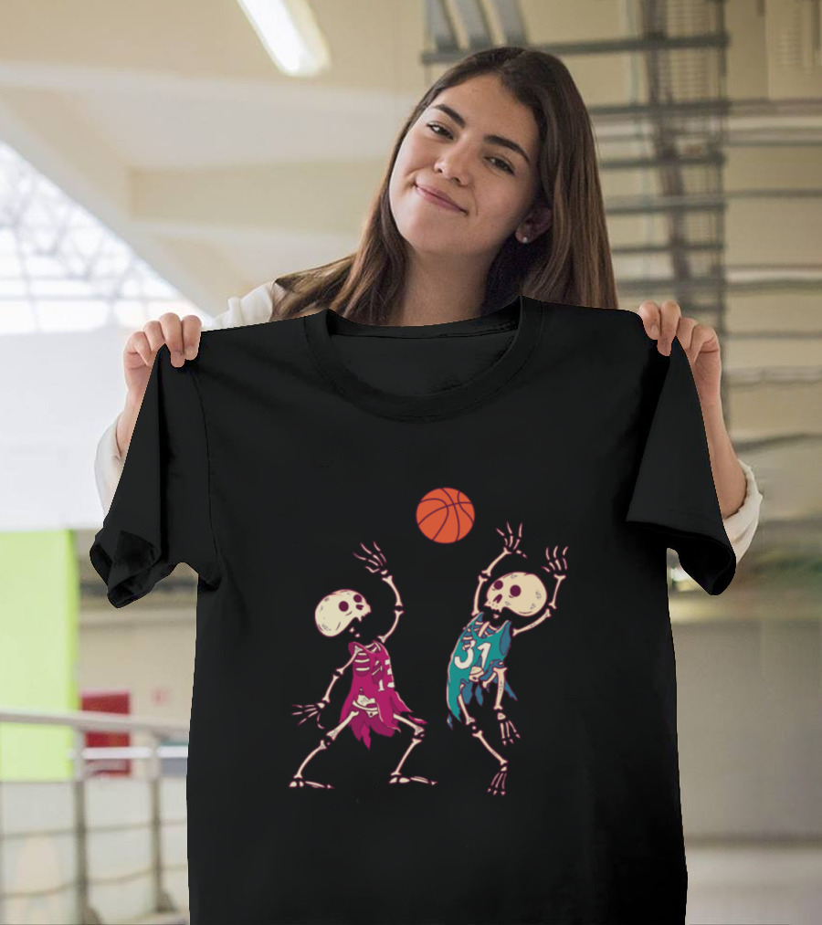 Skeleton Basketball Players in Action T-Shirt