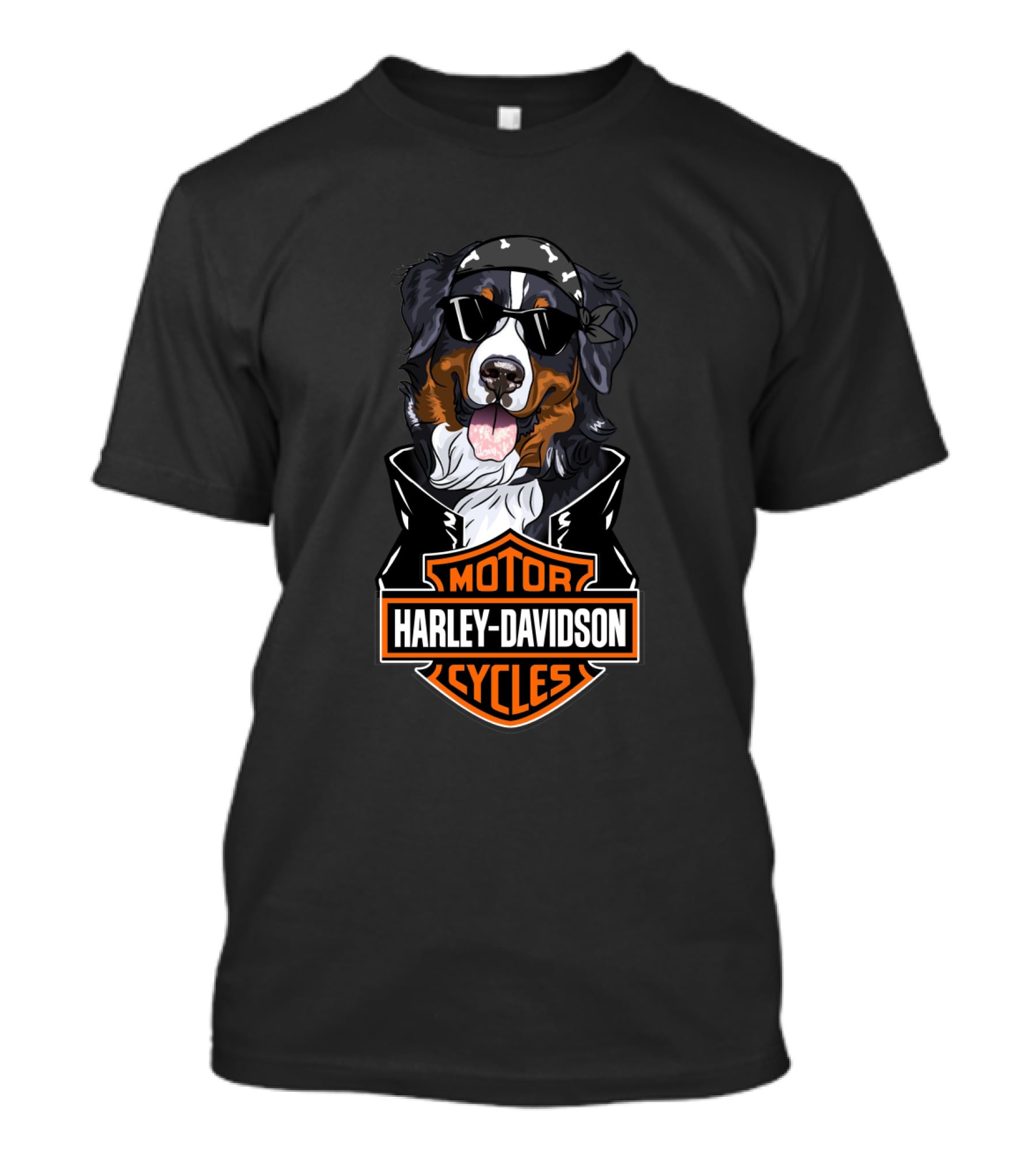 Harley Davidson Bernese Mountain Dog Motorcycle Cycles T-Shirt