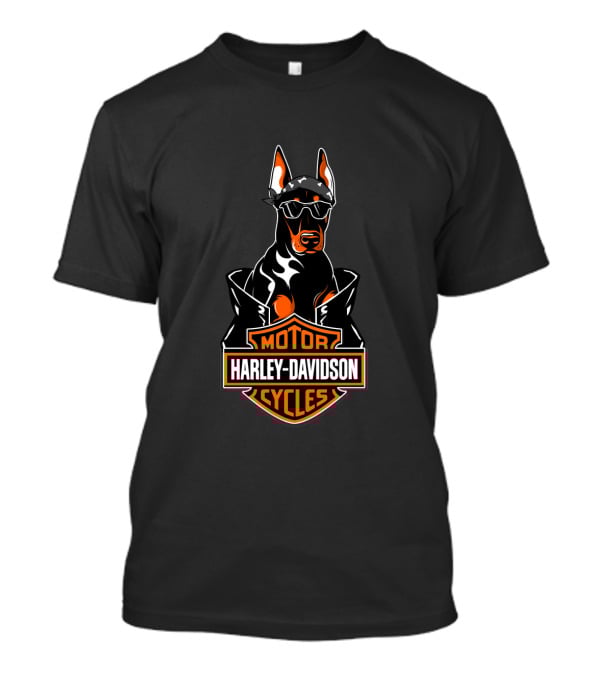 Doberman Harley Davidson Motorcycles T-Shirt