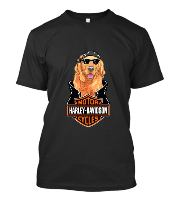 Harley Davidson Motor Cycles Golden Retriever Motorcycle T-Shirt