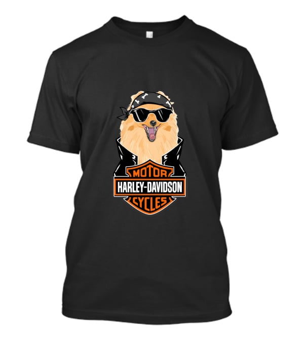 Pomeranians Harley Davidson Motorcycles T-Shirt