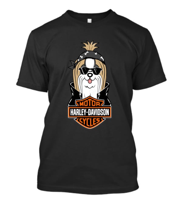 Harley Davidson Shih Tzu Motorcycles T-Shirt