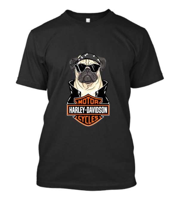 Harley Davidson Pug Motorcycles T-Shirt