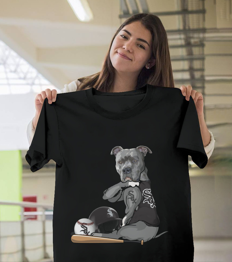 Chicago White Sox Pit Bull Baseball Bat Helmet T-Shirt