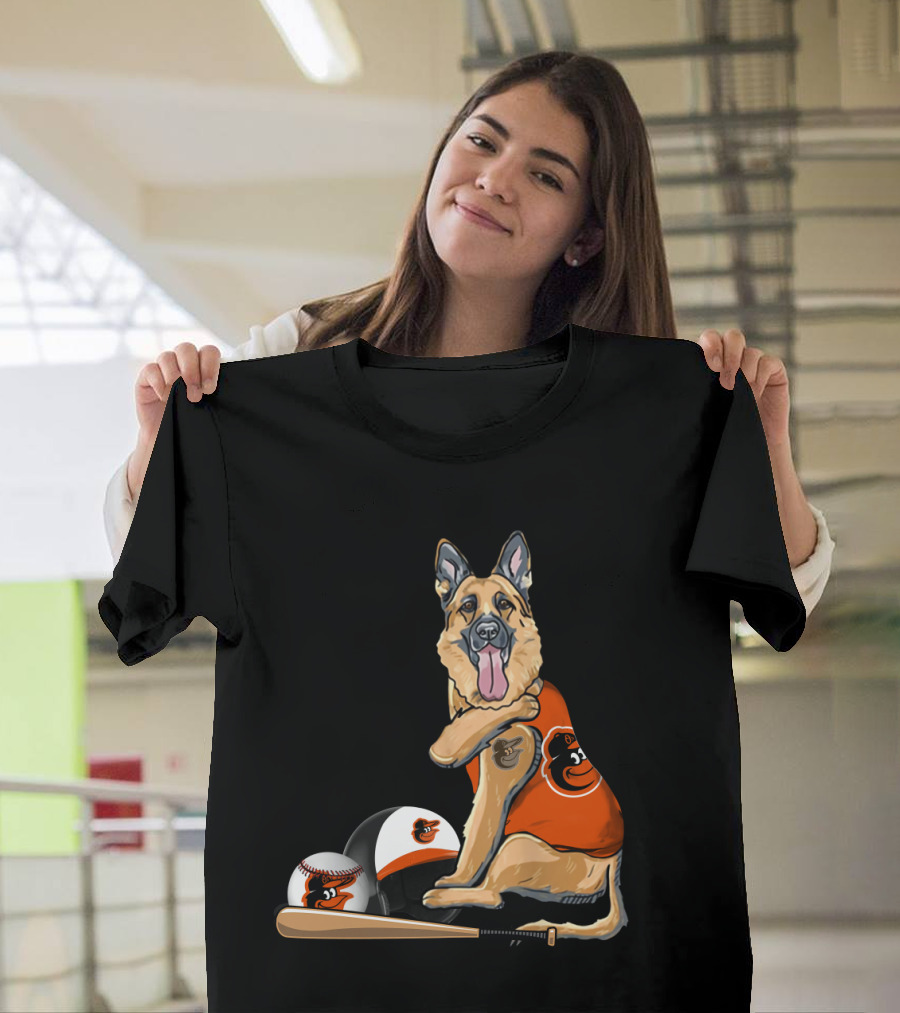 German Shepherds Baltimore Orioles Baseball Dog T-Shirt
