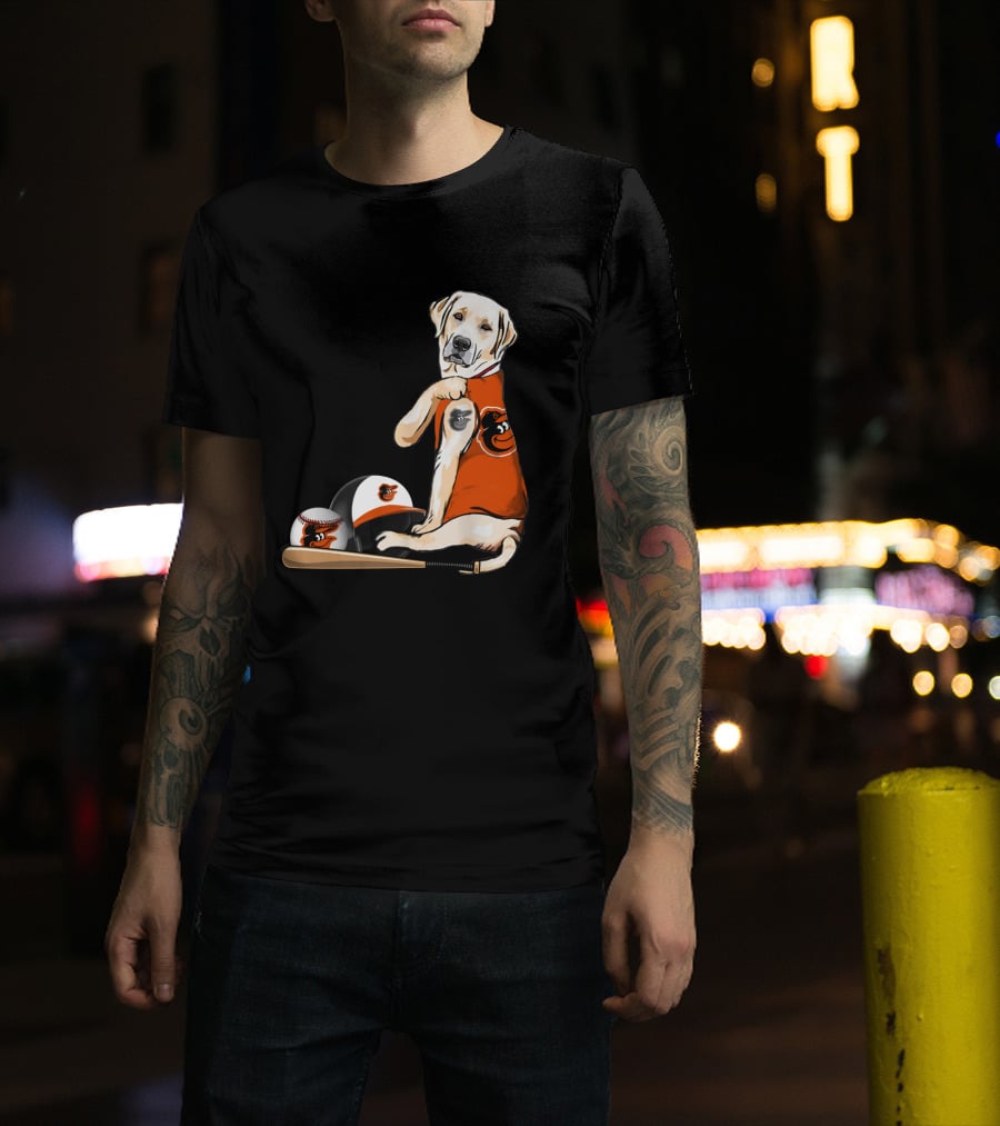 Yellow Labradors Baltimore Orioles Baseball Retriever T-Shirt