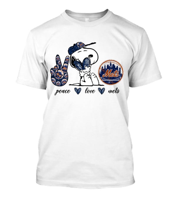 Peace Love New York Mets Snoopy Baseball Passion T-Shirt