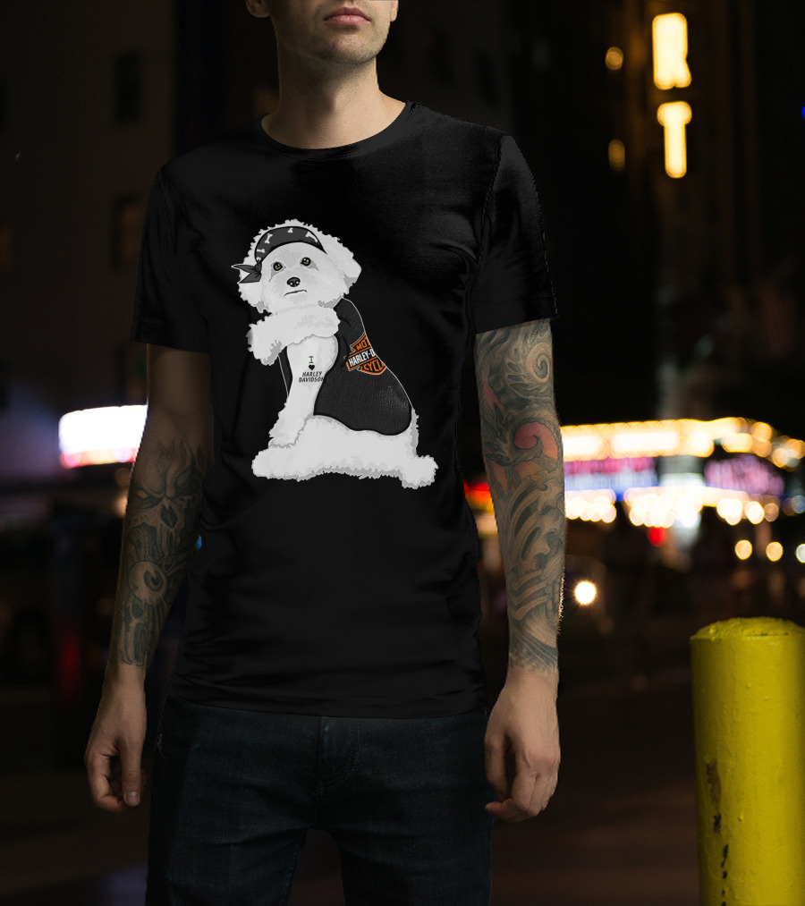 I Love Harley Davidson Bichon Frisé Hd T-Shirt