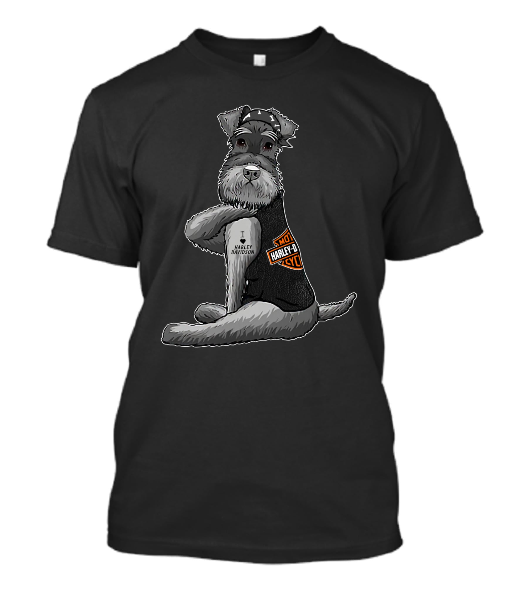 Harley Davidson Miniature Schnauzer I Love Harley Davidson T-Shirt
