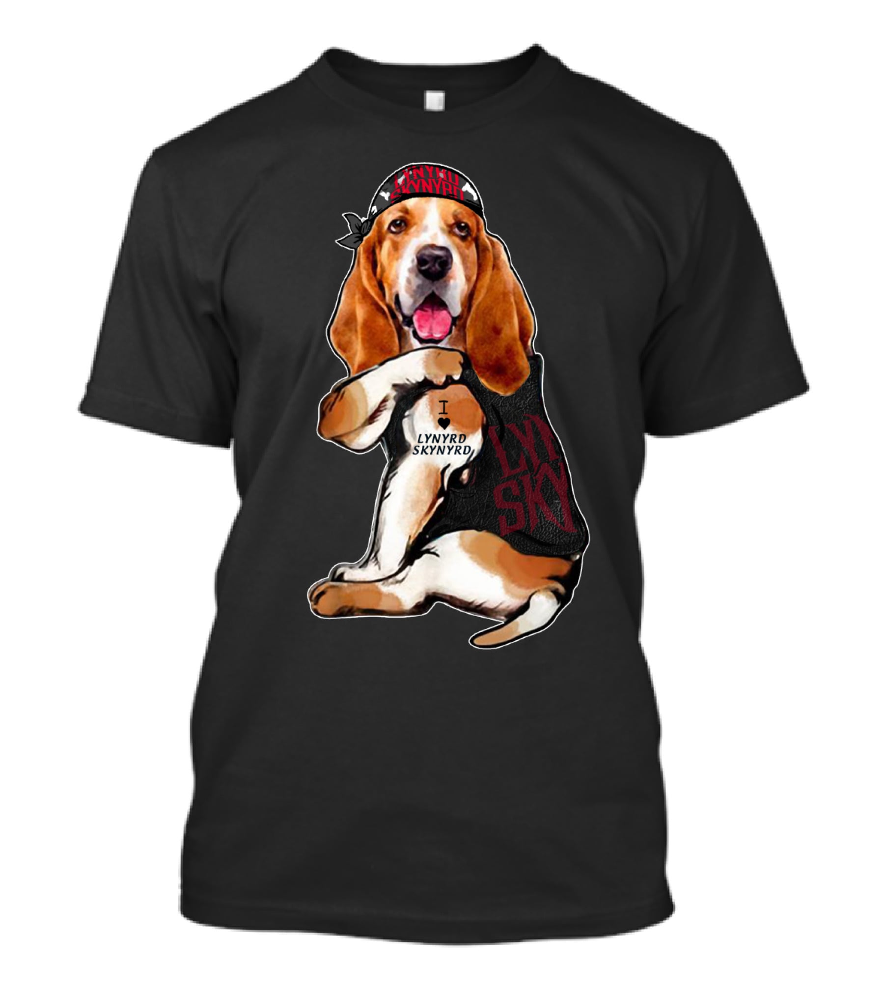 Lynyrd Skynyrd Basset Hound With Bandana T-Shirt