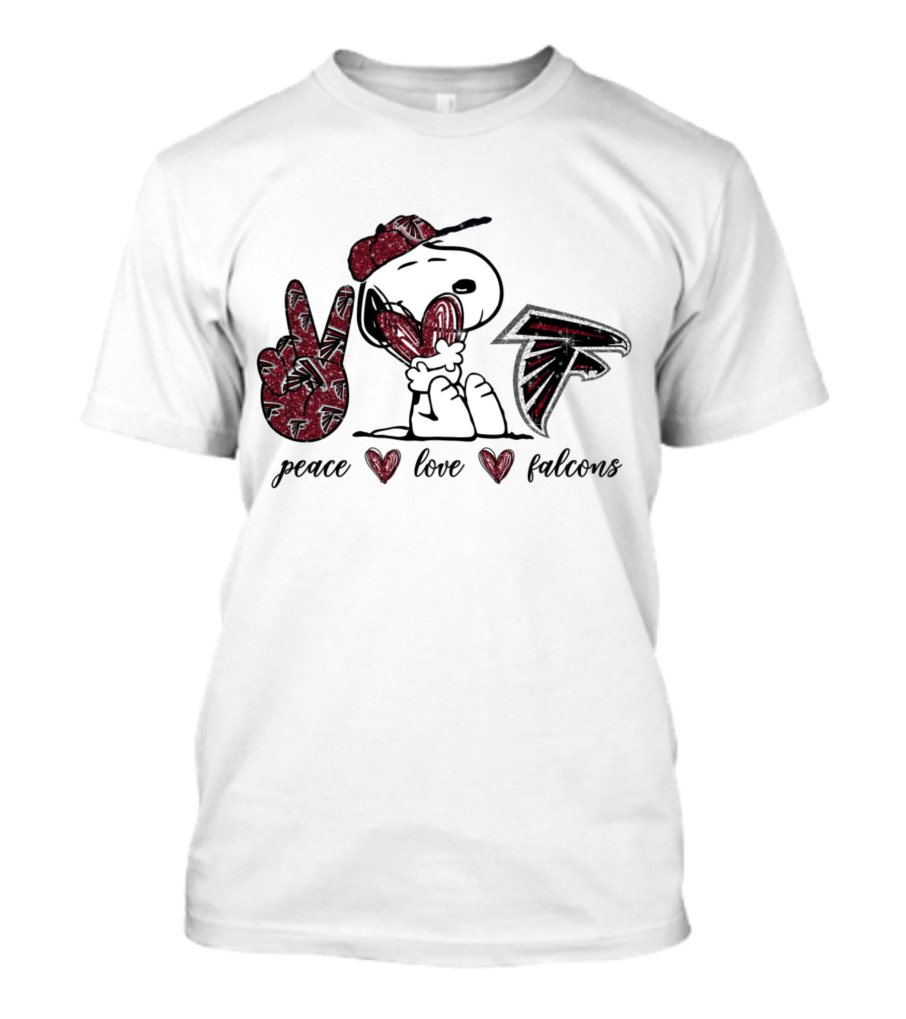 Peace Love Falcons Atlanta Snoopy T-Shirt