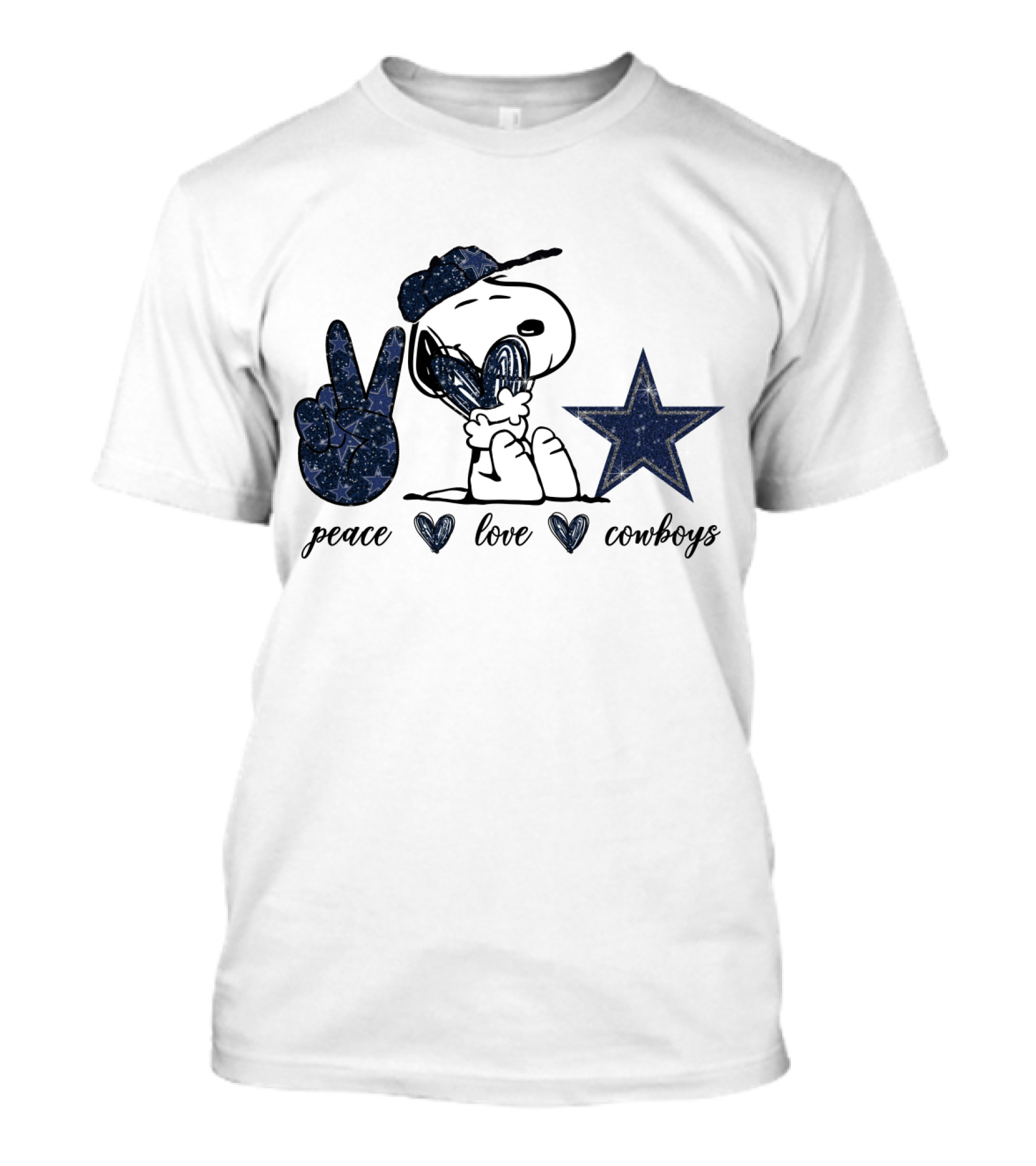 Peace Love Cowboys Snoopy Dallas Star T-Shirt